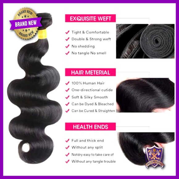 Brazilian Body Wave Human Hair Extensions 3 Bundles 18-22 Inch main image 5